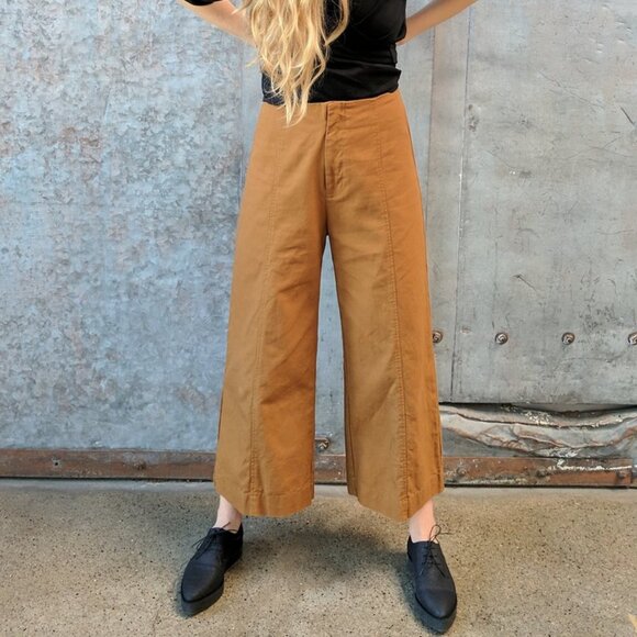 Esby Cropped Pants Terracotta High Waist Size 4 - Picture 2 of 4
